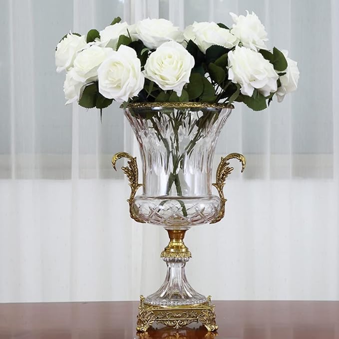 Vases Home Decor Crystal Glass Vase Living Room Dining Table Home Decorations Flower Arrangement Desktop Ornaments Flower Vase
