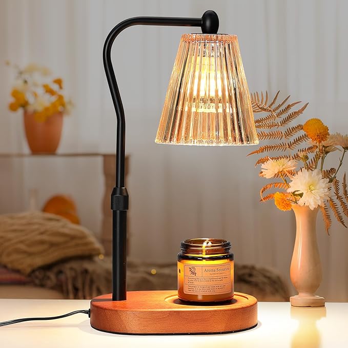 Candle Warmer Lamp, Candle Warmer with Timer and Dimmer, Adjustable Height Electric Candles Lamp with 2 Bulbs for Scented Jar, Wax Melter Lamp for Home Decor, Gifts for Women