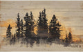 Personalized Custom Wooden Wall Art - Rustic Pine Forest Sunset Landscape Painting on Wood Planks - Nature Inspired Home Decor for Living Room, Bedroom, Office, Gift Idea(Style C)