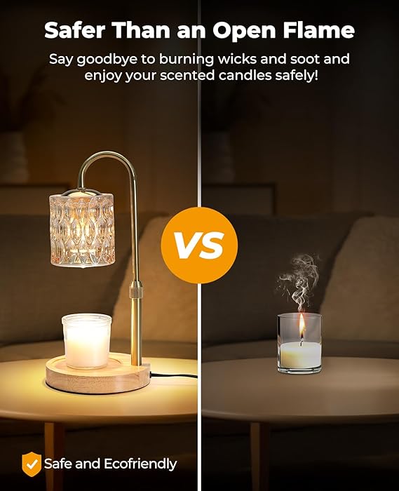 Candle Warmer Lamp, Candle Warmer with Timer and Dimmer, Adjustable Height Electric Candles Lamp with 2 Bulbs for Scented Jar, Wax Melter Lamp for Home Decor, Gifts for Women
