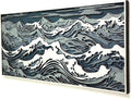NEODECO Parametric Wood Waves wall decor, 3D wood wall sculpture, Waves in the Stormy Ocean Wood Wall Art, Abstract wall decor, Acoustic wall panel (Large)